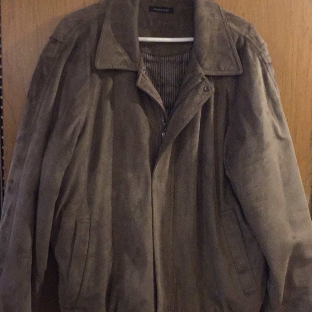 Mens Claiborne zippered suede jacket